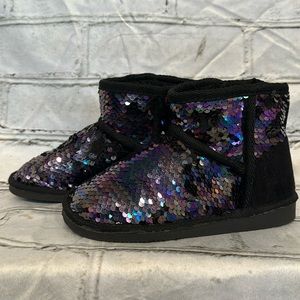 Sparkly Sequin black Little Girl boots size 13 (2 of 2)
